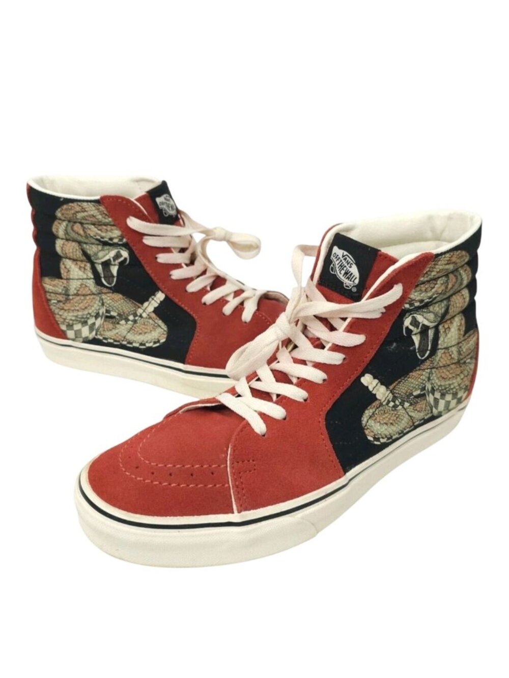 Vans SK8-Hi Desert Snake Checkerboard Chili Oil Suede Unisex Sneakers M 7 W8.5